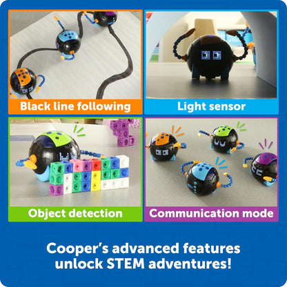 Learning Resources Cooper the STEM Robot, Coding Toy for Kids, Interactive STEM Robot for Classroom, Rechargeable Programming Toy, Ages 5+