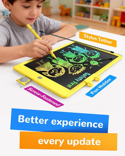 KOKODI LCD Writing Tablet, 12 Inch Colorful Toddler Doodle Board Drawing Tablet, Erasable Reusable Electronic Drawing Pads, Educational and Learning Toy for 3-6 Years Old Boy and Girls(Blue)