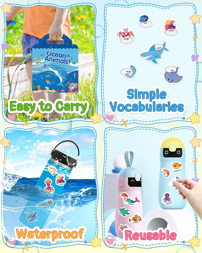 Benresive Reusable Sticker Books for Toddlers, Fun Travel Stickers for Kids, Toddler Sticker Book, Crafts Activities for Toddlers, 3 and Up Birthady Gifts - Vehicle