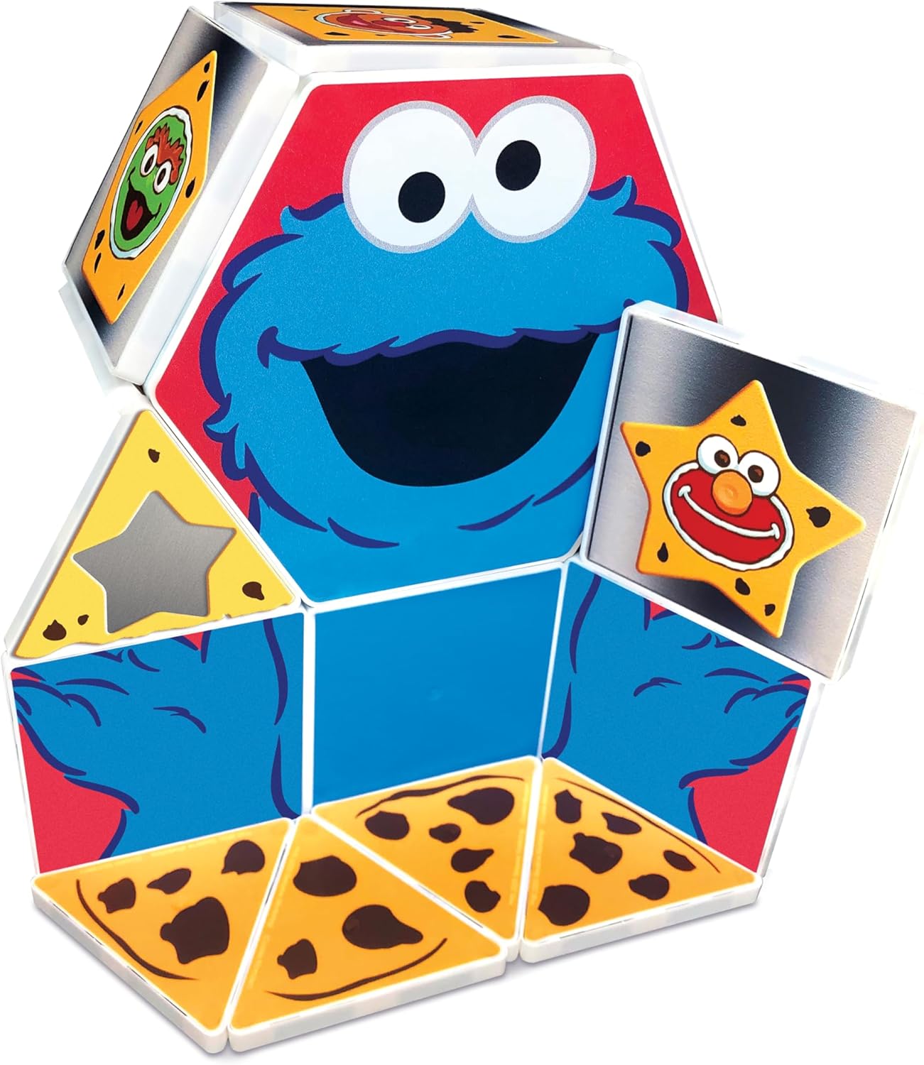 CreateOn “Sesame Street” Toys, Magnetic Kids’ Building Tiles from “Sesame Street” Books, Colors with Elmo Magnet Tiles, Educational Toys for Ages 3+, 17 Pieces