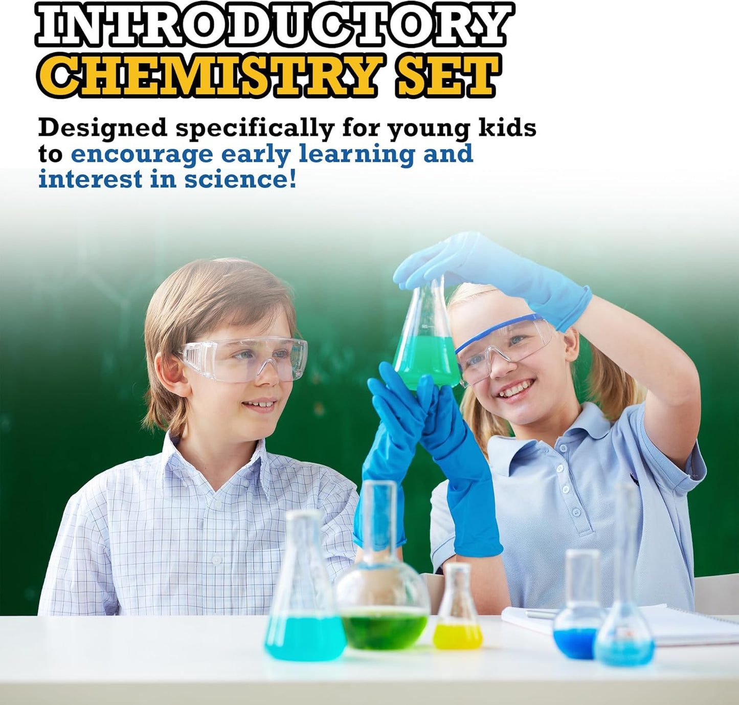 Dr. STEM Toys - Kids First Chemistry Set Science Kit | 29 Lab Elements Includes 10 Easy Experiments | Safe and Non-Toxic Ideas for Kids | Stem Experiments, Learning & Educational Toys