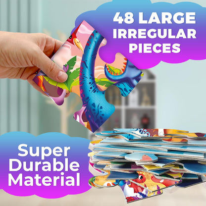 QUOKKA Giant Floor Puzzle for Kids Ages 4-6 – 2x3 Feet Extra-Thick 48 Pieces Toddler Puzzle Ages 3-5 – Bugs Educational Activity for Boys Girls – Premium Box with Sturdy Handle & Magnetic Closure