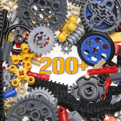 270pcs Technical-Gear Set Technic-Parts Gears-Chain-Links-Pins Axles-Differential Compatible with Major Brands Pieces(RandomColor)