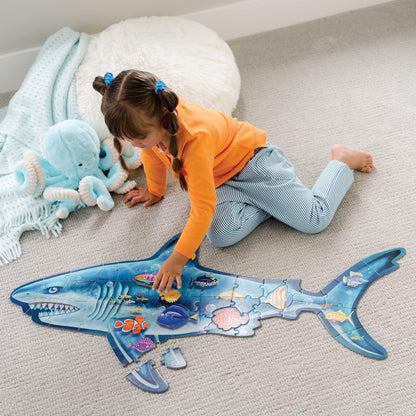 Peaceable Kingdom Giant Floor Puzzles with Uniquely Fun Shaped Pieces for Kids Ages 3+ Gifts for Boys and Girls - Racecar