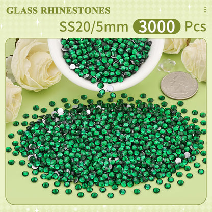 5000PCS SS6/2mm Glass Crystal Rhinestones (Clear), Bedazzling Flatback Rhinestones for Crafting DIY Crafts Nail Art Makeup Decoration, Gems Diamond Charms for Tumbler Shoes Clothing Mug