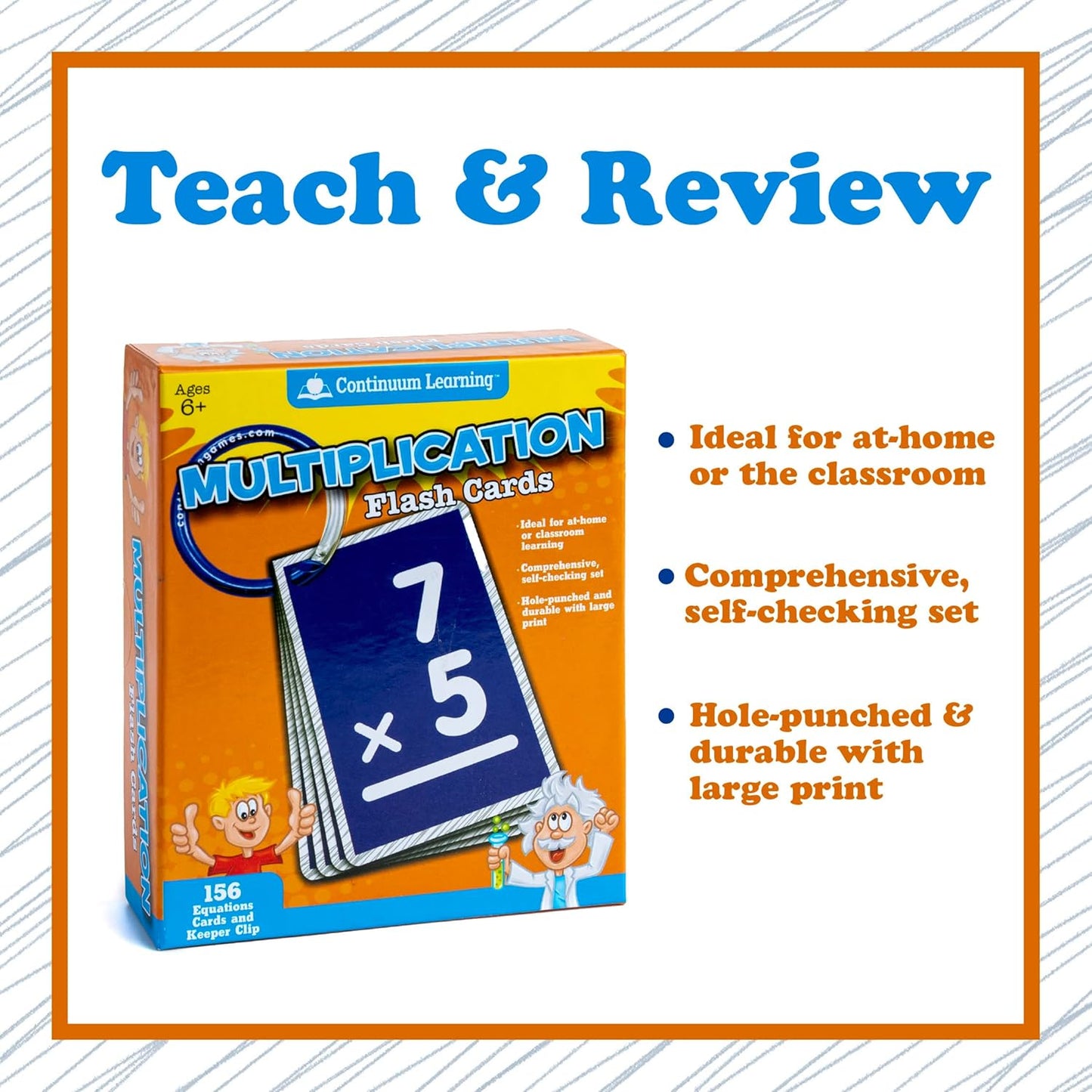 Continuum Learning 0-12 Multiplication Flash Cards for Kindergarten and Elementary Classroom Must Haves, 156 Math Flashcards, Teacher Must Haves for Homeschool and Classroom Essentials