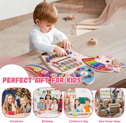 Spacocld Rocket Activity Wall Busy Board Panels - Sensory Wall Panel for Kids, Montessori Toddler Wall Activity Board(5PCS)