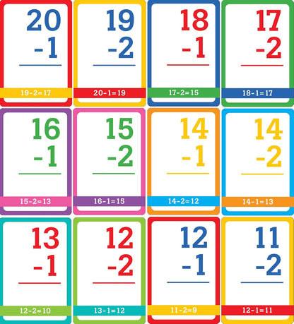 Subtraction Flash Cards (60 cards, Grades K-2)