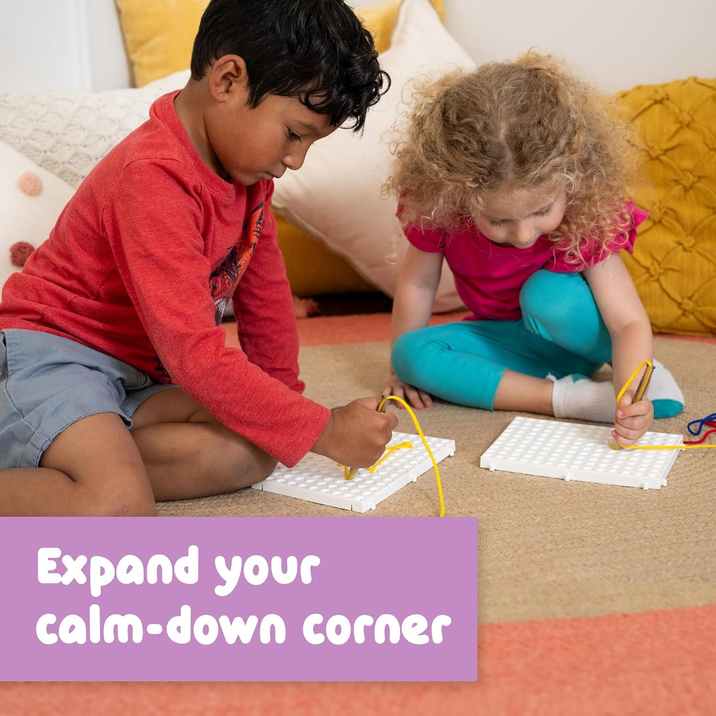 SPARK & WOW Calm Down Threading Boards | Set of 2 | Sensory Activity Board | Autism Toys for Play Therapy | ADHD Toys for Sensory Play