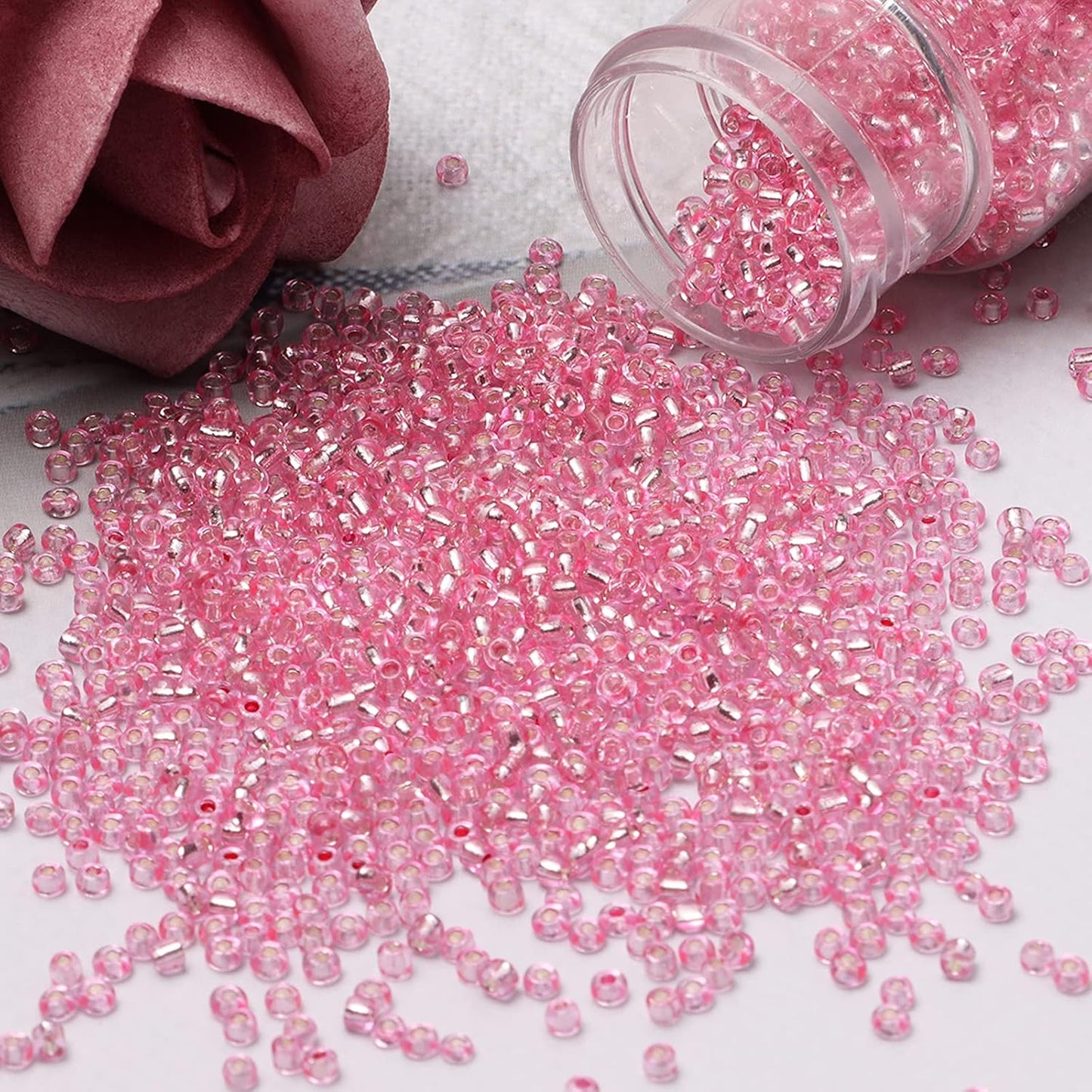 10100 Pcs Size 11/0 Glass Seed Beads, 2 mm Dark Green Small Mini Spacer Loose Pony Beads for Jewelry Making and DIY Crafts - Colors B