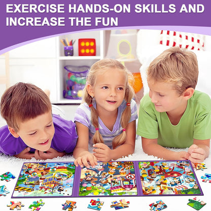 Magnetic Puzzles for Toddlers 1-3, Cartoon Mermaid Magnet 3 in 1 Jigsaw Puzzle, Kids Travel Puzzles Toys, Preschool Learning Toy for Kids 1-8 Year (Mermaid)