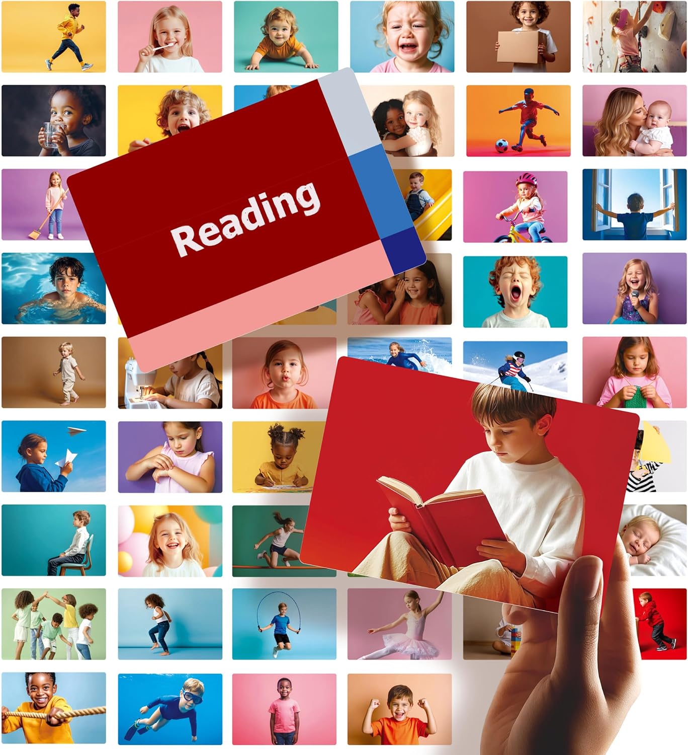 Dotimo 30 Nouns on Flashcards, Picture & Word Photo Cards – Language Builder Visual Aid, Language Learning Tool for Autism, ESL Teaching Materials for Adults, Vocabulary for Kids 3+