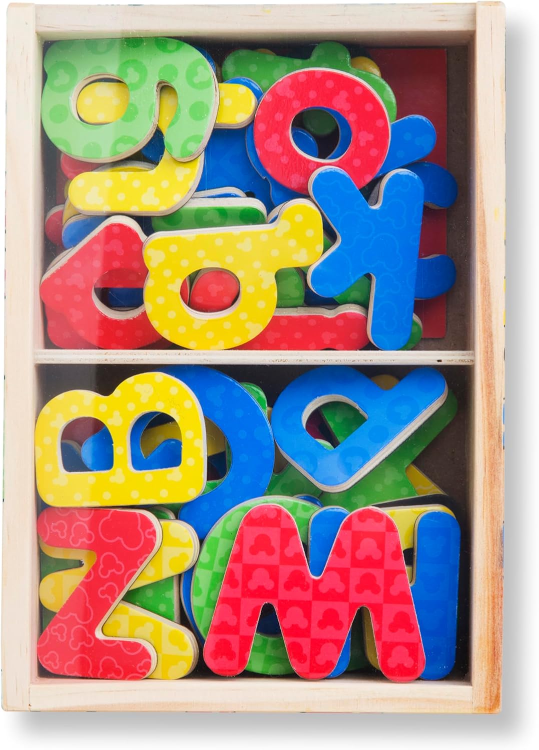 Melissa & Doug Disney Mickey and Friends Wooden Alphabet Magnets - 52 Uppercase and Lowercase Letters