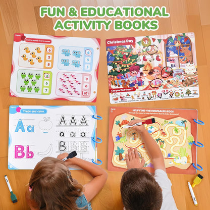 JoyCat Seek & Find Game Books - Preschool Learning Activity for Toddlers & Kids Ages 3-5, Travel Activities Toys for Road Trip Car Airplane, Busy Book, Birthday Gifts for Girls and Boys Ages 4-8