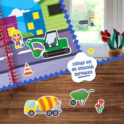 Stick4Ever Jelly Sticker Book - for Kids - Waterproof, Easy to Clean Reusable Sticker Book for Toddlers- Reusable Road Trip Activities for Kids - Stocking Stuffers for Toddlers (Wonderland)