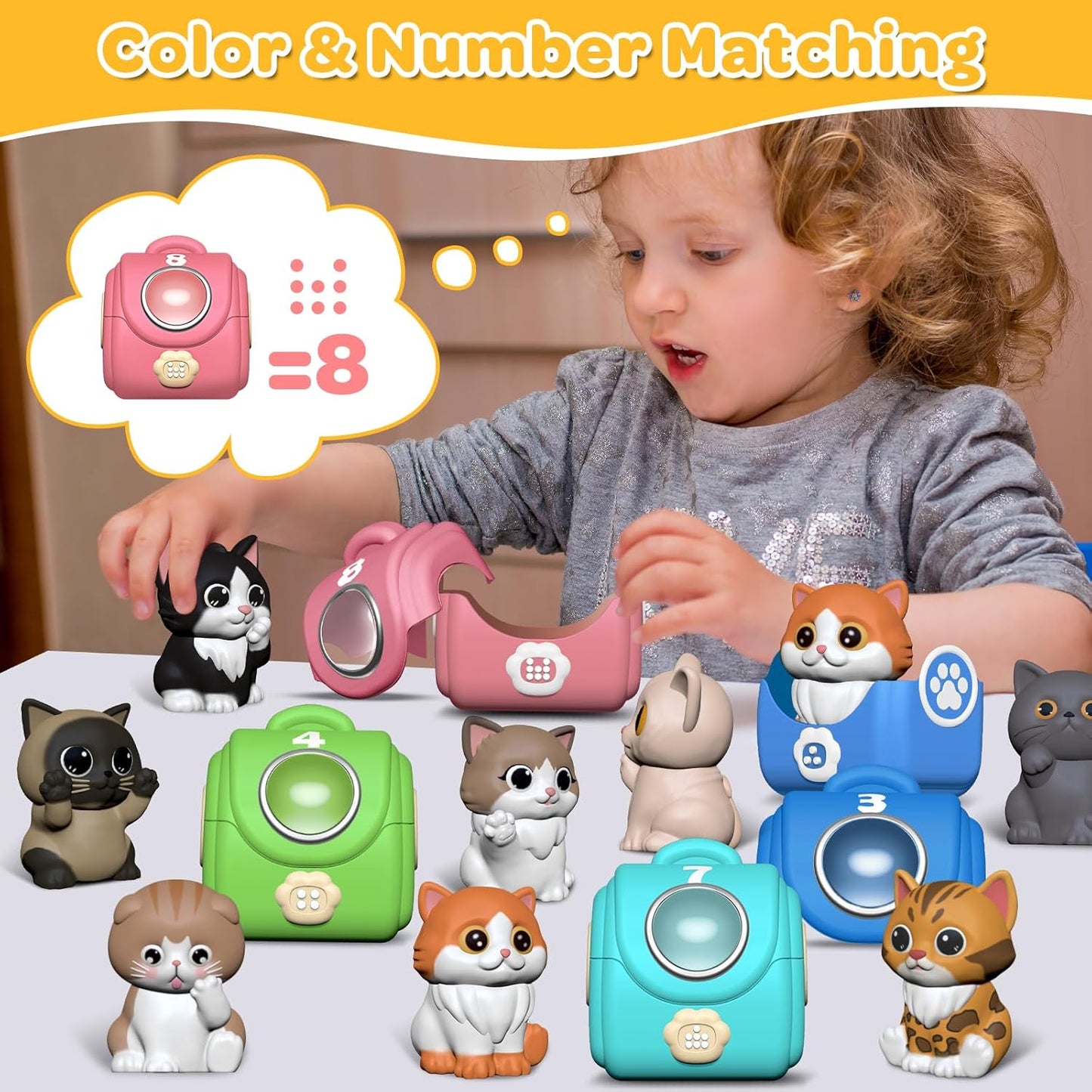 Learning Toy for Toddlers 1 2 3 Year Old, 10 Farm Animal Toys & 10 Barns, Counting, Matching & Sorting Montessori Educational Sensory Toys, Christmas Birthday Easter Gift for Baby Boy Girl 1-3