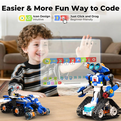 Apitor STEM Robot Toy 6-in-1 Robot Building Kit for Boys Age 8-12, APP Remote Control STEM Coding Toys, Educational Robotics Gifts for Boys Girls Kids Ages 7 8 9 10 11 12 (480 Pieces)