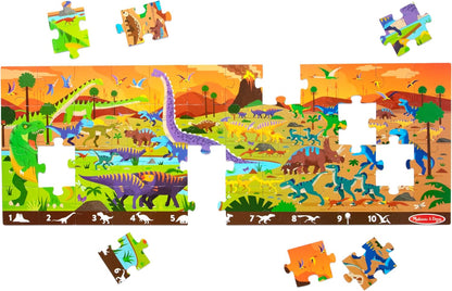 Melissa & Doug Land of Dinosaurs, Dino-Themed Search and Find Jumbo Floor Puzzle, 48-Piece Jigsaw Puzzle with Learning Activity, Over 4 Ft Long, Kids Puzzles for Girls & Boys Ages 6+