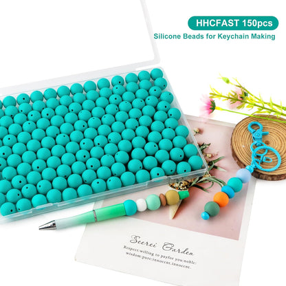 65Pcs 19mm Silicone Beads for Keychain Making Bracelet Necklace, Bulk Round Silicone Beads for Pens（Christmas Green） - Colors A