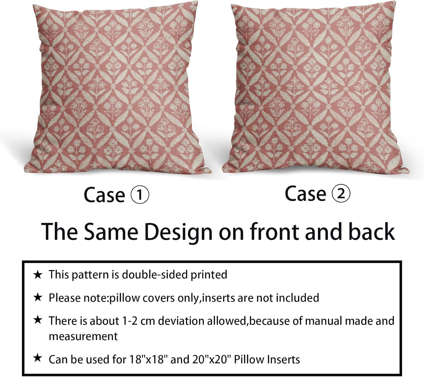 Blue Green Floral Block Print Pillow Covers 12X20 Set of 2, Flower Pattern Spring Summer Print Decorative Throw Pillow Covers Outdoor Farmhouse Seasonal Cushion Case Couch Sofa Bed Decor