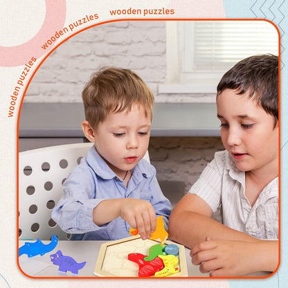 5 Pack Wooden Tangram Puzzle for Kids Wooden Hexagon Puzzle Block Teaser Geometric Shapes Tangram Games for Jigsaw 3D Logic IQ Game Gift(Geometry)