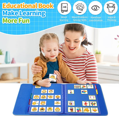 Boczif Visual Communication Book, Nonverbal Communication Board, Autism Language Vocabulary Learning Materials, Speech Articulation Therapy Cue Cards for Kids, Toddler Behavior Book for Home School