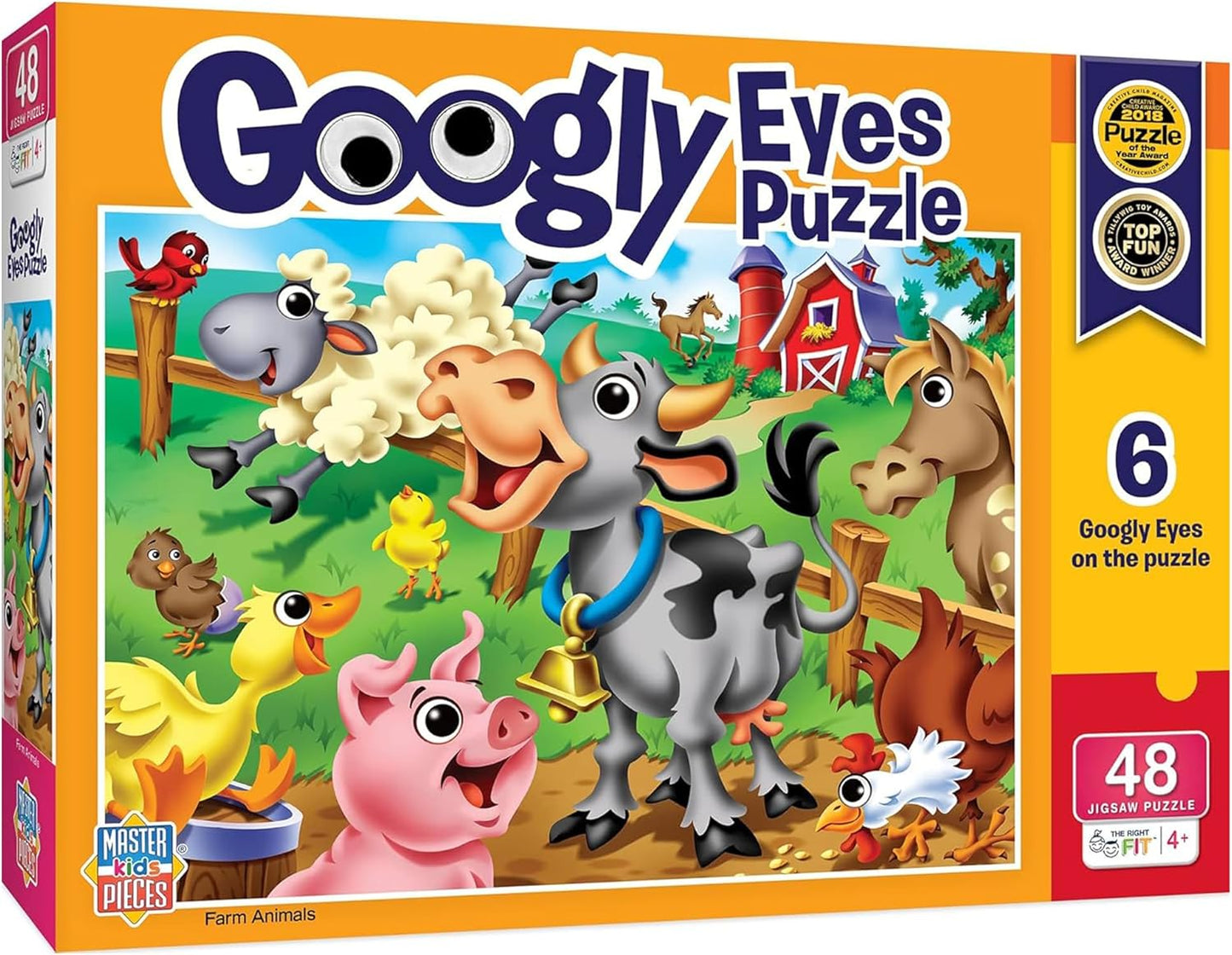 MasterPieces – 48 Piece Jigsaw Puzzle for Kids 4+ Years, Pets with Googly Eyes, Educational and Fun Game, Gift Idea for Children, 19" x 14