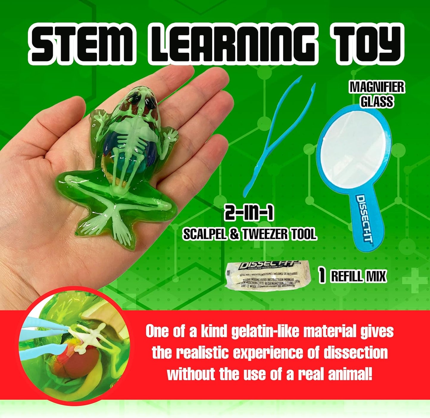 Dissect-It Discover-It Dinosaur Dig Kit, Dissecting Gel Kids Science Kit Project to Learn Anatomy, STEM Toys for Ages 6 and Above
