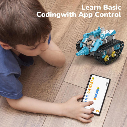 Robot Building Kit with APP/Remote Control STEM Gifts for Boys Age 8-16,Technic Coding Robotic Toys for Kids Birthday, Buildable 5in1 Models with 352+ Pieces