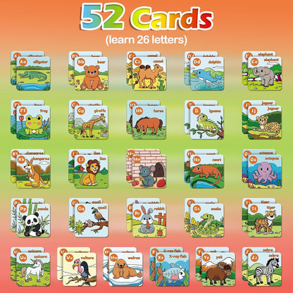 Aizweb CVC Word Match Game - 60 Pc Toddler Card Games for Kids Ages 3-6, Phonics Flash Cards for Preschool & Kindergarten Learning Activities, Educational Toys for Home School Supplies