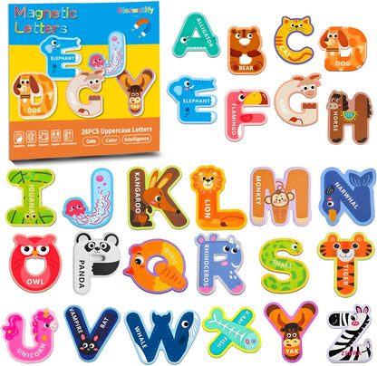 Fridge Magnets for Toddlers 1-3, Magnetic Letters, Alphabet Magnets for Fridge, Magnetic Alphabet Letters, ABC Magnets for Toddlers 1-3 Refrigerator, Letter Magnets, Magnetic Toys for Toddlers 1-3