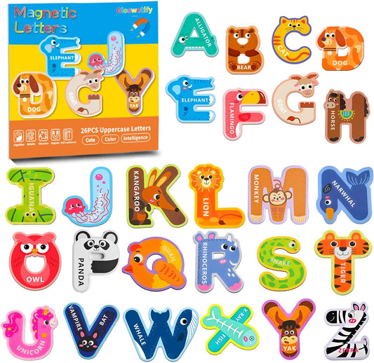 Fridge Magnets for Toddlers 1-3, Magnetic Letters, Alphabet Magnets for Fridge, Magnetic Alphabet Letters, ABC Magnets for Toddlers 1-3 Refrigerator, Letter Magnets, Magnetic Toys for Toddlers 1-3