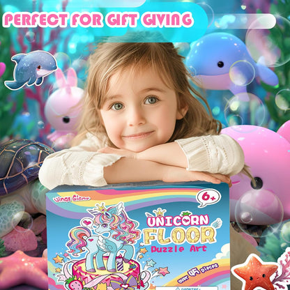 Jumbo Mermaid Floor Puzzle for Kids Ages 6-8 Year Old, Large Toddler Puzzle for Girls Ages 6 7 8 Year Old, Mermaid Girl Gift and Educational Toy for Birthday and Christmas