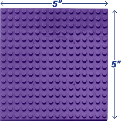 Classic Baseplates for Building Bricks - Set of 10 Sand 5"x5" Building Plates- Dual Connectivity, Build on Both Sides- Compatible, Tight Fit w Major Brands- Creative STEM Toy & Kids Bday Gift (Sand)
