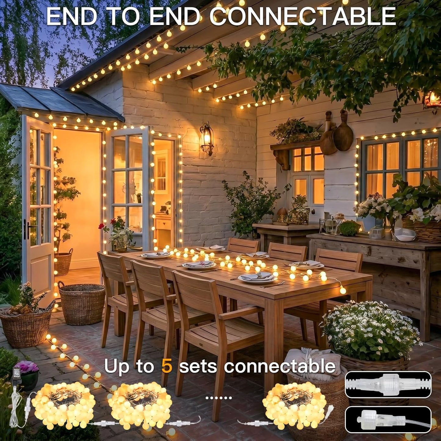 suddus String Lights for Bedroom, 66ft 200 Led Connectable Globe String Lights Indoor, Hanging Fairy Lights Plug in with Remote for Kids Room Dorm Classroom Outdoor Christmas Tree Decor, Warm White