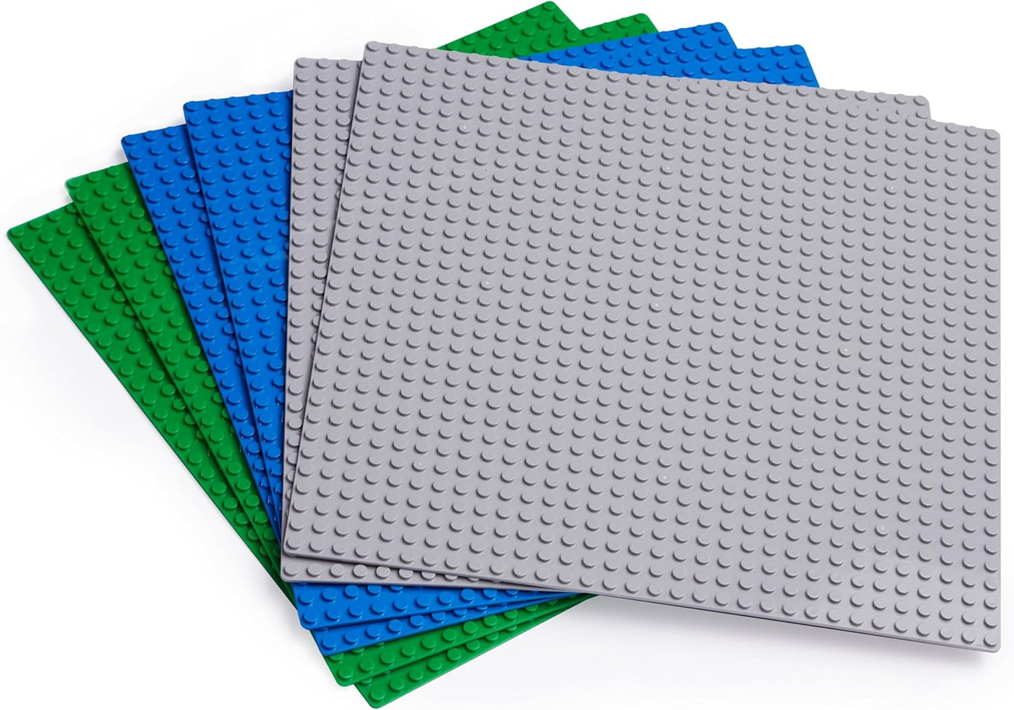Apostrophe Games Island Building Block Base Plates Compatible with All Major Brands - 3 Pack Beach - 2 Straight & 1 Center Grass add-on to Expand Your Island - 10-1/16" x 10-1/16"Inches