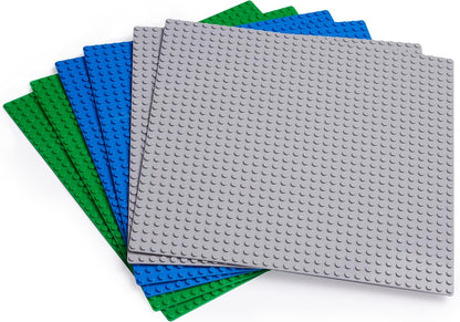 Apostrophe Games Island Building Block Base Plates Compatible with All Major Brands - 3 Pack Beach - 2 Straight & 1 Center Grass add-on to Expand Your Island - 10-1/16" x 10-1/16"Inches