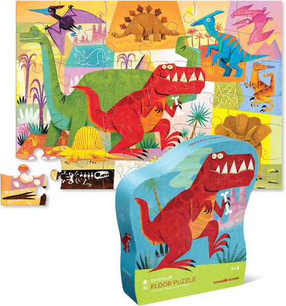 Crocodile Creek 36-Piece Jigsaw Floor Puzzle - Shark Reef - for Kids Ages 3-5 - Heavy-Duty Shaped Box for Storage - 24" W x 18" H Finished
