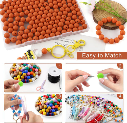 65Pcs 19mm Silicone Beads for Keychain Making Bracelet Necklace, Bulk Round Silicone Beads for Pens（Christmas Green） - Colors B