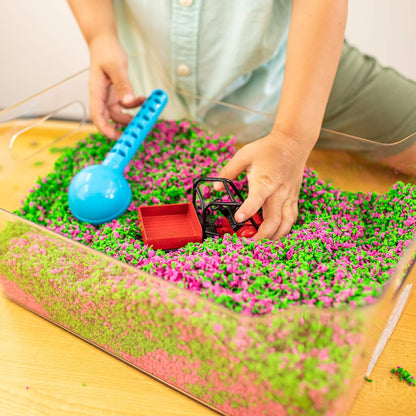 Educational Insights Pluffle(R) 2-Pack Pink & Green - Sensory Bin Foam Set, No Mess Alternative to Sand Toys & Slime for Toddlers, Fun Sensory Table Filler for Home or Classroom, Kids Ages 3+