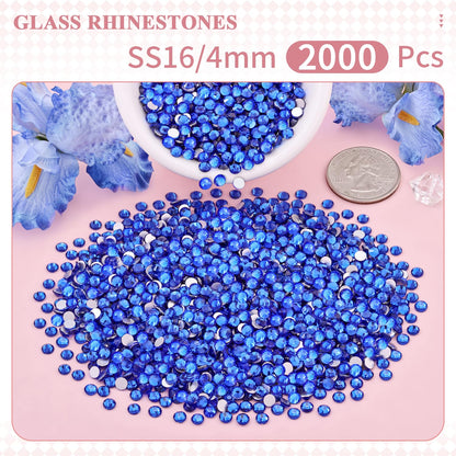 5000PCS SS6/2mm Glass Crystal Rhinestones (Clear), Bedazzling Flatback Rhinestones for Crafting DIY Crafts Nail Art Makeup Decoration, Gems Diamond Charms for Tumbler Shoes Clothing Mug