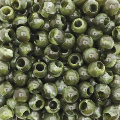 300 Acrylic Large Hole Beads for Crafts and for Hair 10mm x 12mm Acrylic Barrel Beads with 5.7mm Large Hole, Glossy Primary Assortment