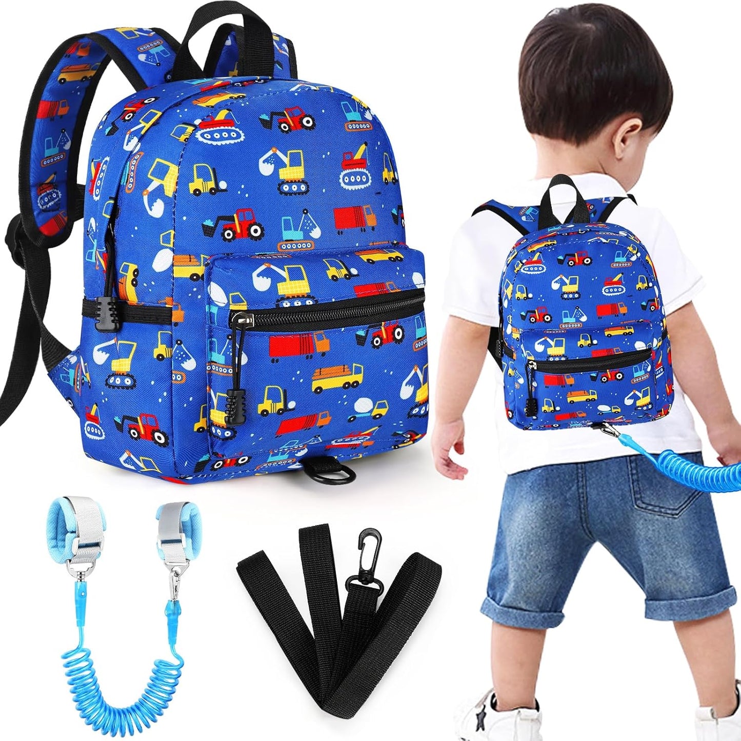 Accmor Toddler Backpack Leash with Anti Lost Wrist Link, Cute Mini Child Walking Harnesses Keep Kids Close Back Pack Rope Tether Rein for Baby Boys (Pink/Unicorn)