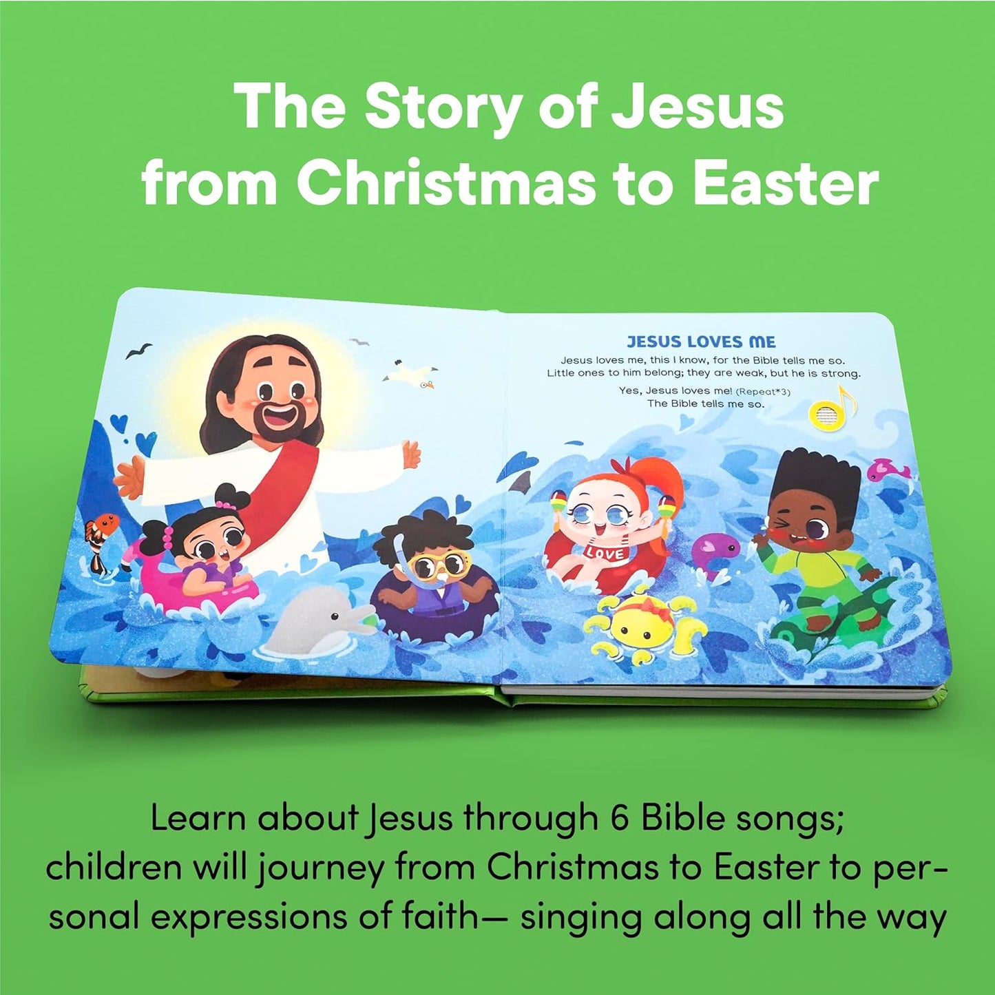 Dance with Jesus Christian Sound Books for Kids - 6 Bible Songs for Toddlers – Christian Gifts for Kids - Baby Bible for Baptism, Christening, Dedication Gifts, Sunday School, Preschool Homeschool