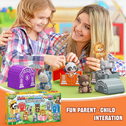 Learning Toy for Toddlers 1 2 3 Year Old, 10 Farm Animal Toys & 10 Barns, Counting, Matching & Sorting Montessori Educational Sensory Toys, Christmas Birthday Easter Gift for Baby Boy Girl 1-3