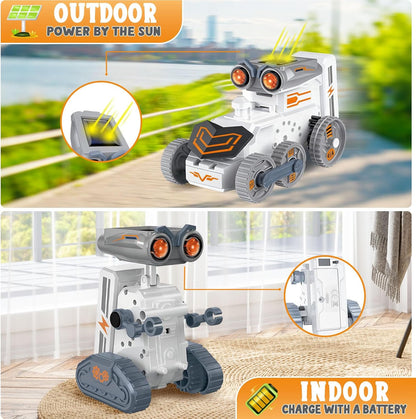 14-in-1 Solar Power Robot, STEM Robot Building Kits for Kids 8-12 Years, DIY Solar & Battery Powered Robotic Set for Kid Birthday Gifts with 191Pcs