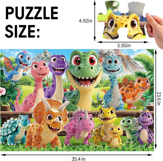 Jumbo Floor Puzzle for Kids,48 Pieces Farm Animals Puzzles for Toddlers 3-5,Large Barn Jigsaw Puzzles,Preschool Educational Animal Toys,Easter Gift for Boys & Girls Ages 4-8