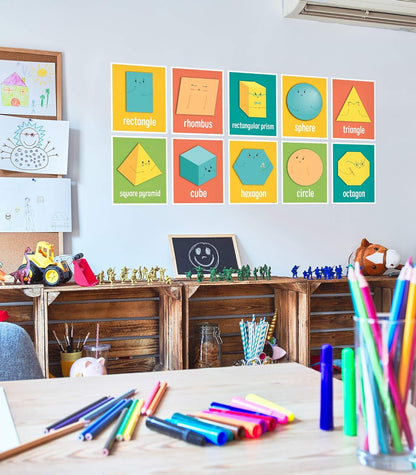 Carson Dellosa 14-Piece Mathematics Strategy Posters, 8.5" x 11" Wall Art Ten Frame, Counting, Number Line, Math Manipulatives, Facts, and More Strategies, Classroom Decor and Teacher Supplies