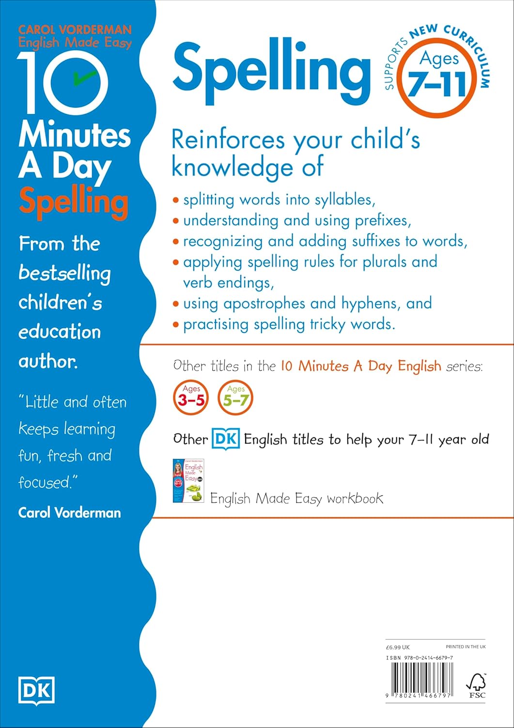 10 Minutes A Day Spelling Ages 7-11 KS2