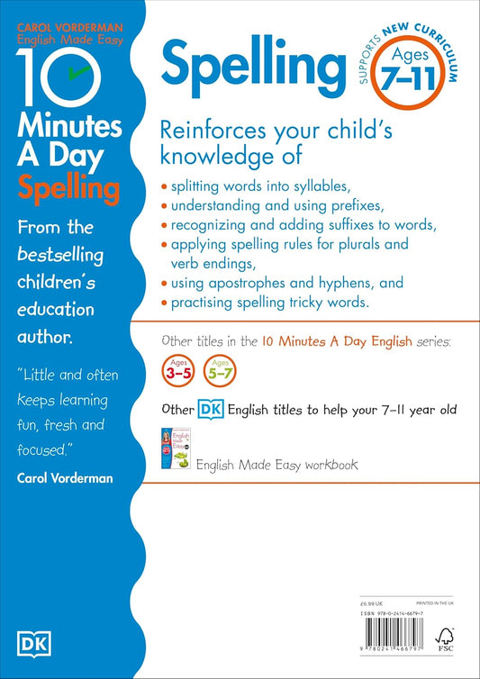 10 Minutes A Day Spelling Ages 7-11 KS2